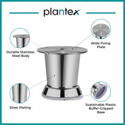 Plantex Heavy Duty Round 3 inch Spare Sofa Legs for Bed Furniture/Sofa Legs for Furniture Fitting/Table Legs/Sofa Leg Set of 6 pcs (Chrome)