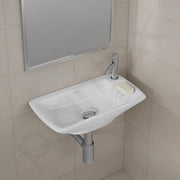 Plantex Ceramic Wall Hung Basin/Washbasin for Bathroom/Wall Mounted Wash Basin with 10 Years Glaze Warranty by Plantex/Small Basin (White - 17X9X5 Inch)