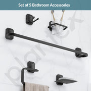 Plantex Cute 304 Grade Stainless Steel Towel Rod for Bathroom/Soap Holder/Napkin Ring/Tumbler Holder/Robe Hook/Bathroom Accessories - Black