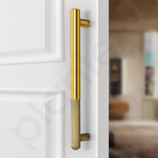 Plantex Door Handle/14 Inch Main Door Handle/Stainless Steel and Aluminium Door Handle/Pull-Push Door Handle/Door Accessories (Pack of 1, Brass Antique, Gold)