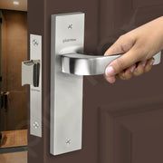Plantex Heavy Duty Door Lock ÃƒÂ¢Ã¢â€šÂ¬Ã¢â‚¬Å“ Bathroom Door Lock/Mortise 8inch Keyless Plate Handle Set for Home/Bathroom/Store Room/Balcony/Office with Baby Latch (8107, Matt)