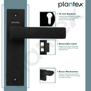Plantex Main Door Lock/Mortise Lock for Door/6-Lever Lock Mechanism with 3 Years of Warranty - Robust Door Lock for Home with Brass Lock Body & Cylinder(8116 - DC-Black & Z-Black)