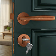 Plantex Door Handle Lock/Main Door Lock Set for Home/Mortise Lock Set with Brass Lock Body & Cylinder  (7135, PVD-Choco)