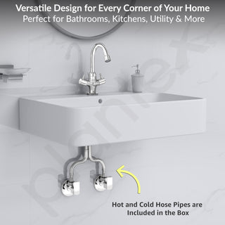 Plantex Pure Brass Basin Sink Mixer Tap Hot and Cold/Mixer Tap for Bathroom/Wash Basin Tap with Teflon Tape -7 Year Warranty by Plantex (ICO-909-Chrome)
