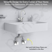 Plantex Pure Brass Basin Sink Mixer Tap Hot and Cold/Mixer Tap for Bathroom/Wash Basin Tap with Teflon Tape -7 Year Warranty by Plantex (ICO-909-Chrome)