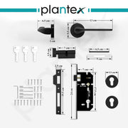 Plantex Main Door Lock/Mortise Lock for Door/Door Lock for Home with Brass Lock Body & Cylinder (7060 - Z-Black)