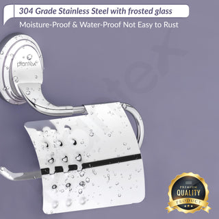 Plantex 304 Grade Stainless Steel Toilet Paper Roll Holder/Toilet Paper Holder in Bathroom/Kitchen/Bathroom Accessories Pack of 1, Cubic (Chrome)
