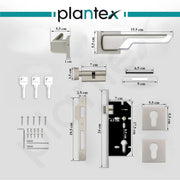 Plantex Premium Main Door Lock for Home with 3 Years of Warranty/Mortise Lock for Door - Main Door Lock Set (7093 - Satin White & Chrome)