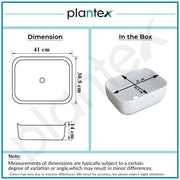 Plantex Ceramic Wash Basin for Bathroom/Table Top Washbasin with 10 Years Glaze Warranty by Plantex/Wash Basin/Basin for Restaurant/Hotel (Glossy White - 16 x 12 x 5.5 inch)