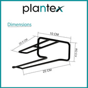 Plantex Self-Adhesive Wine Glass Holder Hanging/Stemware Organizer Rack/Under Cabinet Glass Storage Stand/Wine Rack for Pubs/Kitchen/Bars - Pack of 3 (Black)