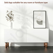 Plantex 3 Inch Sofa Leg for Bed Furniture/Aluminium Sofa Leg for Table/Support Legs/Furniture Leg - Pair of 2 (4 Piece) (DTS-77,Rose Gold)