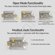 Plantex Heavy Duty Night Latch Door Lock with Key & Lever for Main Door/Inside Opening for Home,Hotel,Office - Pack of 1 (Matt)