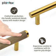 Plantex Stainless Steel & Aluminium Cabinet Handle/900mm Wardrobe Handle for Home/Cupboard Door Pull-Push Handles for Hotel/Office - Pack of 2 (DTC-3960, Brass Antique & Gold)