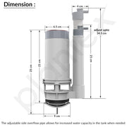 Plantex Dual Siphon Flush Valve/10-Inch Water-Saving Toilet Repair Kit/6-Liter Flush Valve for One Piece Toilet Outlet Valve - (Pack of 1)