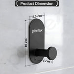 Plantex Wall Hanging Hook/Bath Towel Hook/Self Adhesive Oval Robe Hooks for Kitchen/Bathroom/Stylish Home Decor Items - Pack of 2 (Black)