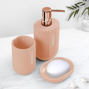 Plantex Ceramic Bathroom Set - Soap Holder for Bathroom/Liquid Soap Dispenser/Tumbler Holder/Toothbrush Holder - 3 Pcs Set