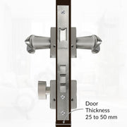 Plantex Main Door Lock/Mortise Lock for Doors - Robust Door Handle for Home with Brass Locks Body & Cylinder (PT-014, Satin & Chrome)