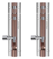 Plantex Stainless Steel 4 inch Tower Bolt/Tower Bolt for Home,Offices Doors and Windows/Tower Bolt for Main Door/Door Latch/Kundi/Chitakini/Door Latch for Windows (Rose Gold & Chrome, Pack of 2)