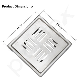 Plantex 304 Grade Stainless Steel Drain Cover/Bathroom Drain Cover/Bathroom Drain Jali/Floor Trap for Bathroom and Kitchen - (6x6 inches)