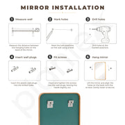 Plantex Aluminium Frame Mirror for Wall/Rectangle Wall Mount Mirror for Bedroom/Dressing Room/Living Room/Entryway - (20x28 Inch-Gold)