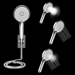 Plantex Acrylonitrile Butadiene Styrene Hand Shower For Bathroom/5 Inch Round Multi-Function 3 Mode Shower Hand/Hand Shower With 1.5 Meter Flexible Tube And Wall Hook-(Chrome)
