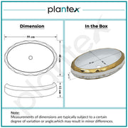 Plantex Wash Basin/Ceramic Table Top Wash Basin/Designer Countertop Basin for Bathroom/Restaurants/Hotel â€“ Oval (White & Gold - 23 x 16 x 5 Inch)