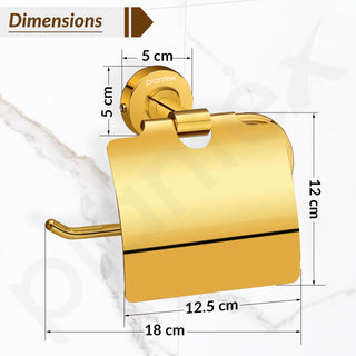 Plantex 304 Grade Stainless Steel Toilet Paper Roll Holder/Tissue Paper Holder/Bathroom Tissue Holder/Bathroom Accessories - Daizy (Golden)