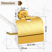Plantex 304 Grade Stainless Steel Toilet Paper Roll Holder/Tissue Paper Holder/Bathroom Tissue Holder/Bathroom Accessories - Daizy (Golden)