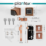 Plantex Heavy Duty Door Lock/Stainless Steel Main Door Mortise Lock Handle/Handle Set for Home/Office/Door Accessories (Rose Gold and Grey)