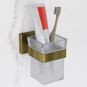 Plantex Stainless Steel Tumbler Holder for Bathroom/Toothbrush Glass Holder/Bathroom Accessories - Pack of 1, Aqua (Brass Antique)