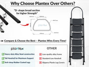 Plantex Hercules Pro 6-Step Foldable Ladder for Home with 150 kg Load Capacity/Heavy-Duty GI Steel Ladder/Anti-Slip Wide Step/Strong, Stable & Multi-Purpose (Black)