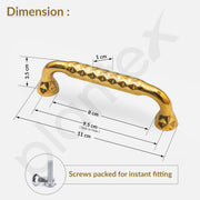 Plantex Cabinet Handle/Kitchen Cabinet Door Handle/Wardrobe/96 mm Cupboard Handle/Door Pull-Push Handle for Home/Office - Pack of 2 (Gold)