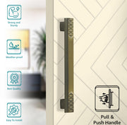 Plantex Heavy Duty Door Handle/Main Door Handle 14-inches/Pull Push Handle for Main Door/Glass Door- Pack of 1 (237-Brass Antique Finish) - 3 years Warranty