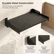 Plantex Oven Stand for Kitchen/GI Steel Oven Stand/Wall Mounted Oven Organizer for Home/Kitchen - Pack of 1 (Black)