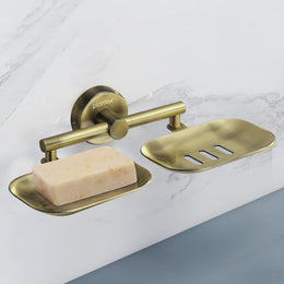Plantex Galaxy 304 Grade Stainless Steel Rectangular Double Soap Holder for Bathroom/Soap Stand/Soap Holder/Soap Storage/Bathroom Accessories – (Brass Antique)