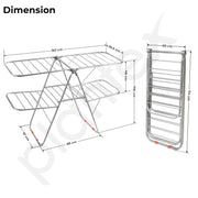 Plantex Cloth Stand for Home/Stainless Steel Foldable Colth Stand/Double Layer Cloth Drying Rack for Balcony - Pack of 1 (Bloom, Chrome)