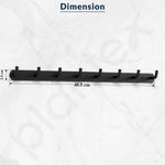 Plantex Wall Hooks for Hanging Cloth/Stainless Steel Towel Hangers/Bathroom Robe Hooks/Door Hangers/Wall Hook Rack/Hook Rail for Hanging Keys - 8 Hooks (Pack of 3, Black)