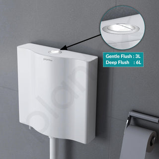 Plantex Flush Tank for Toilet with 8 LTR Water Capacity/Polypropylene Toilet Flush Tank/Flushing Cistern for Bathroom - Pack of 1 (White)