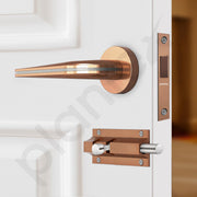 Plantex Heavy Duty Door Lock ÃƒÂ¢Ã¢â€šÂ¬Ã¢â‚¬Å“ Bathroom Door Lock/Mortise Keyless Handle Set for Home/Bathroom/Store Room/Balcony/Office with Baby Latch ÃƒÂ¢Ã¢â€šÂ¬Ã¢â‚¬Å“ (7077 ÃƒÂ¢Ã¢â€šÂ¬Ã¢â‚¬Å“ Satin Black & PVD Choco)