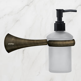 Plantex Smero Pure Brass Made Handwash Holder for Wash Basin/Liquid Soap Dispenser/Shampoo Dispenser - Contrive (Rich Antique)