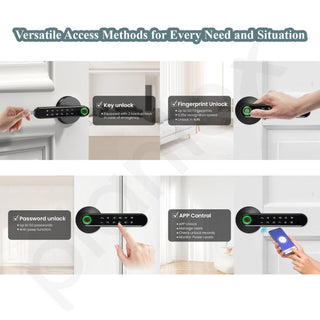 Plantex Aluminium Smart Door Lock/Fingerprint Lock For Door/Touch Screen/Keypad Dead Bolt Lock/Biometric Smart Lock For Home/Office/Hotel - (Black)