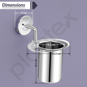 Plantex 304 Grade Stainless Steel Tumbler Holder/Tooth Brush Holder/Bathroom Accessories - Daizy (Chrome)