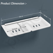 Plantex Stainless Steel Rails Double Soap Holder for Bathroom and Kitchen/Soap Stand/Bathroom Accessories for Home (11 Inch, Acrylic, White)