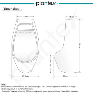 Plantex Ceramic Urinal Toilet for Men/Premium Wall Mount Large Urinal Pot for Gents/Male/Boy/Toilet for Washroom - (Unique, White)