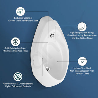 Plantex Ceramic Premium Wall Mount Large Urinal Pot For Gents/Male/Boy/Men Toilet For Washroom-(White,Uero)