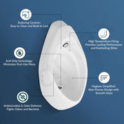 Plantex Ceramic Premium Wall Mount Large Urinal Pot For Gents/Male/Boy/Men Toilet For Washroom-(White,Uero)