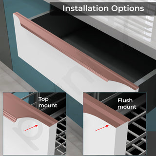 Plantex Profile Handle for Kitchen Cabinet/26 Inch Alluminium Drawer Profile Handle/Wardrobe Pull Handle for Home/Office/Hotel - Pack of 5 (Rose Gold)