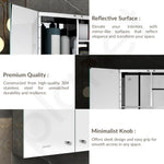Planet Premium Bathroom Cabinet with Mirror/ 304 Stainless Steel Bathroom Mirror with Storage/Shelf for Wall with Mirror (18x18 Inch-Chrome)