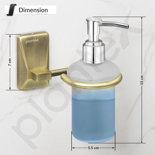 Plantex 304 Grade Stainless Steel Liquid Soap Dispenser/Shampoo Dispenser/Hand Wash Dispenser for Bathroom - Crystal (Brass Antique)