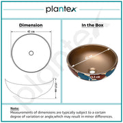 Plantex Ceramic Countertop Wash Basin/Basin for Bathroom/Designer Basin for Home/Office/Restaurant (Bronze - 16.5 x 16.5 x 6 Inch)